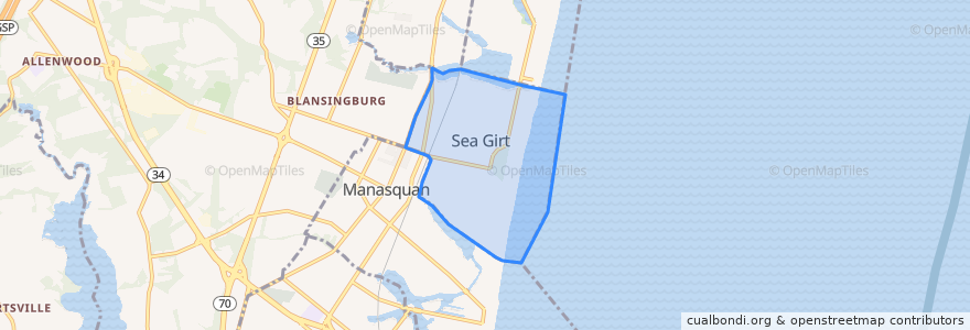 Mapa de ubicacion de Sea Girt.