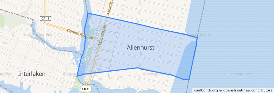 Mapa de ubicacion de Allenhurst.