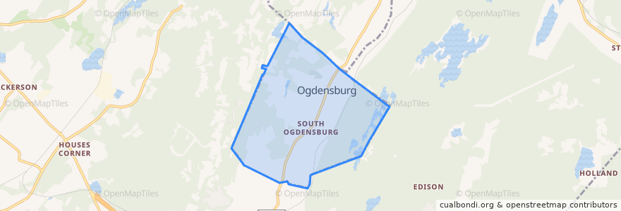 Mapa de ubicacion de Ogdensburg.