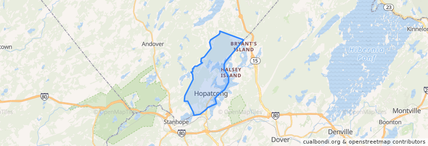 Mapa de ubicacion de Hopatcong.