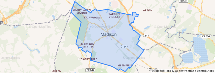 Mapa de ubicacion de Madison.