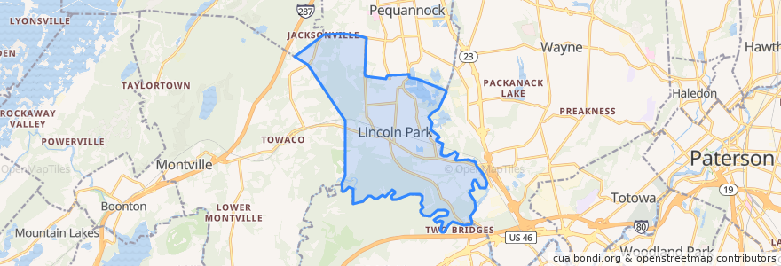 Mapa de ubicacion de Lincoln Park.