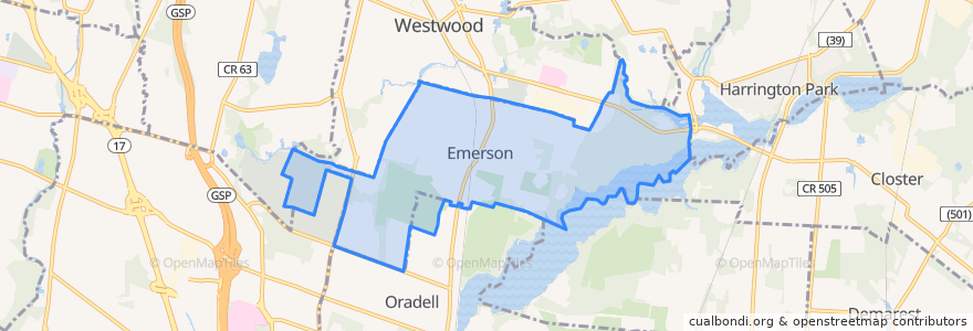 Mapa de ubicacion de Emerson.