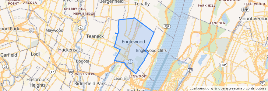 Mapa de ubicacion de Englewood.