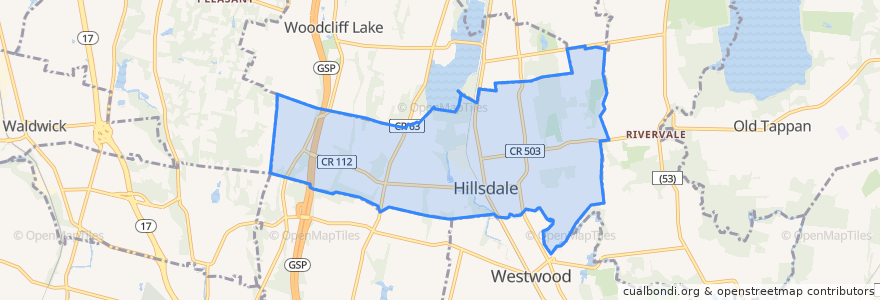 Mapa de ubicacion de Hillsdale.