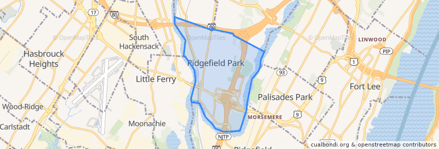 Mapa de ubicacion de Ridgefield Park.