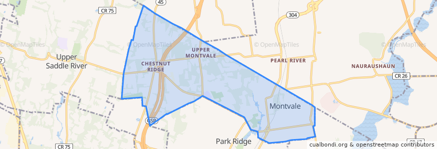 Mapa de ubicacion de Montvale.