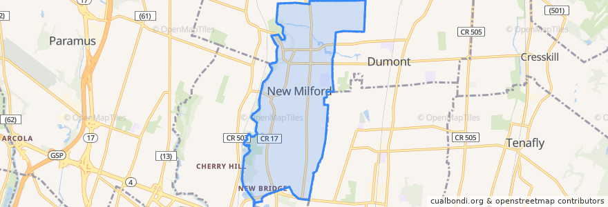 Mapa de ubicacion de New Milford.