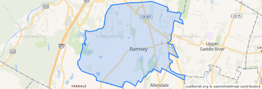 Mapa de ubicacion de Ramsey.