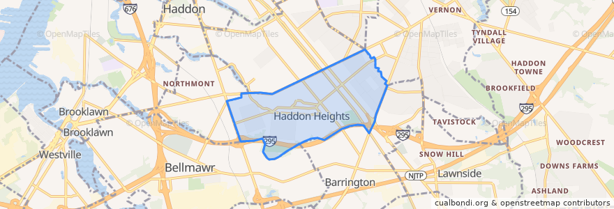 Mapa de ubicacion de Haddon Heights.