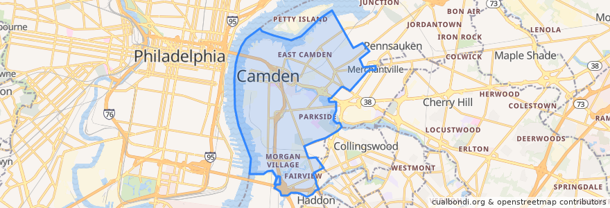 Mapa de ubicacion de Camden.