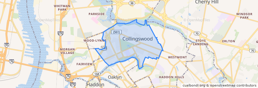 Mapa de ubicacion de Collingswood.