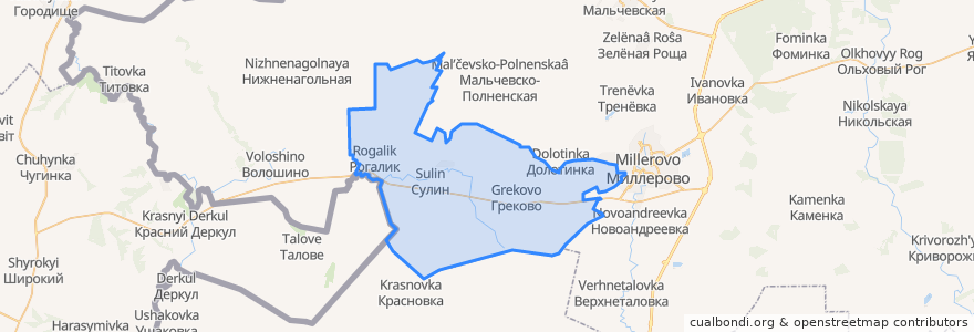 Mapa de ubicacion de Сулинское сельское поселение.