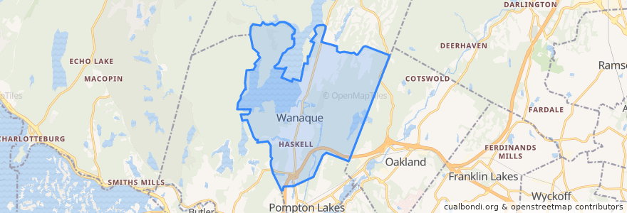 Mapa de ubicacion de Wanaque.