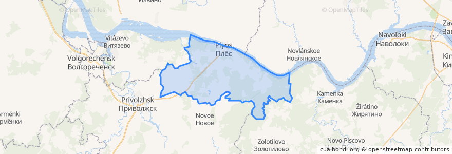 Mapa de ubicacion de Плёсское городское поселение.