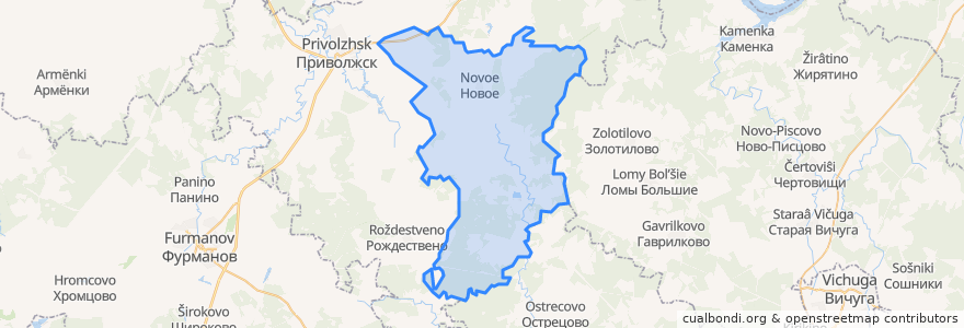 Mapa de ubicacion de Новское сельское поселение.