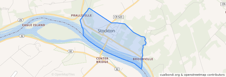 Mapa de ubicacion de Stockton.