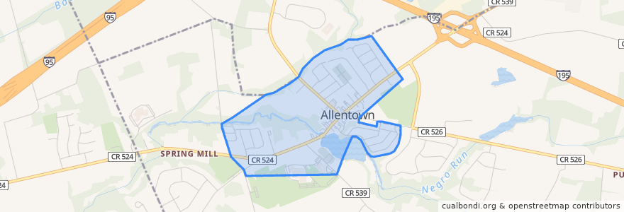 Mapa de ubicacion de Allentown.