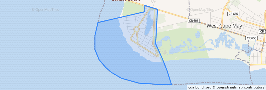 Mapa de ubicacion de Cape May Point.