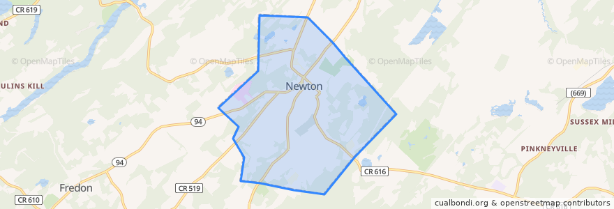 Mapa de ubicacion de Newton.