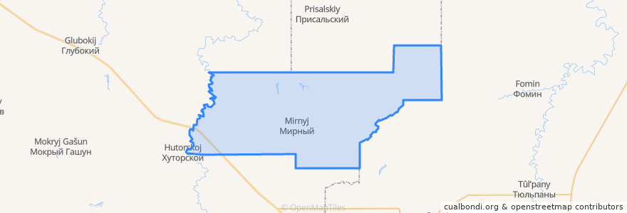 Mapa de ubicacion de Мирненское сельское поселение.