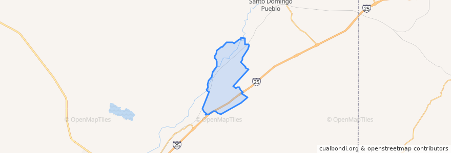 Mapa de ubicacion de San Felipe Pueblo.