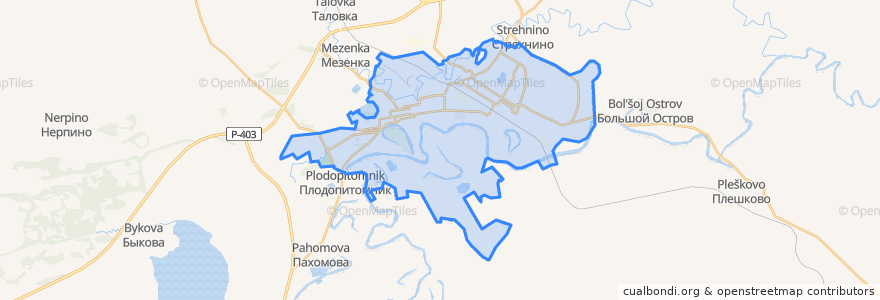 Mapa de ubicacion de городской округ Ишим.