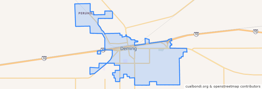 Mapa de ubicacion de Deming.