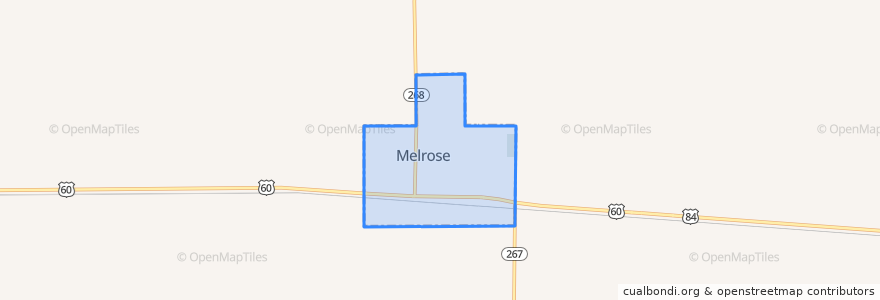 Mapa de ubicacion de Melrose.