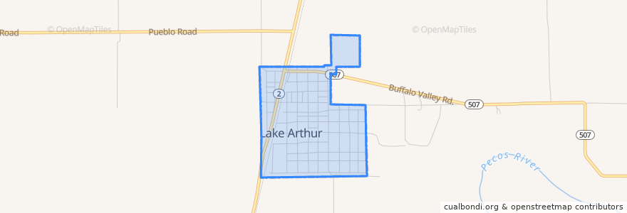 Mapa de ubicacion de Lake Arthur.