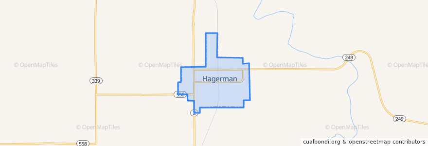 Mapa de ubicacion de Hagerman.