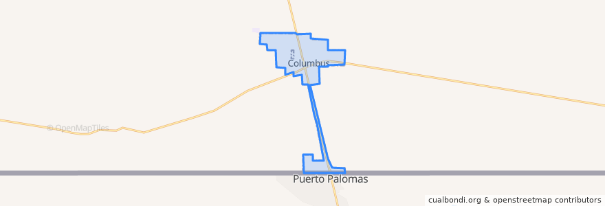 Mapa de ubicacion de Columbus.