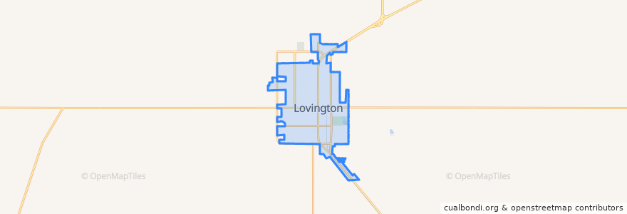 Mapa de ubicacion de Lovington.