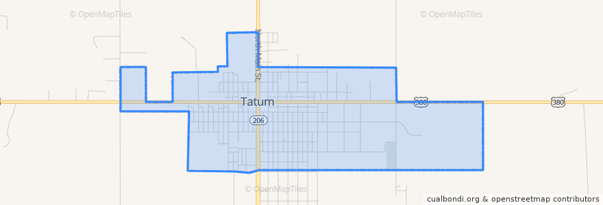 Mapa de ubicacion de Tatum.