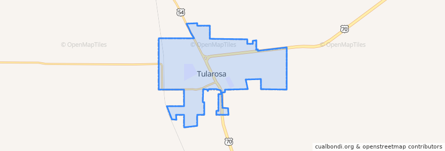 Mapa de ubicacion de Tularosa.