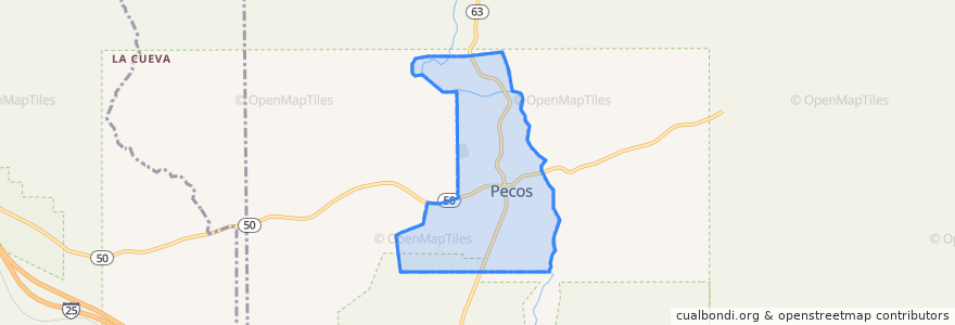 Mapa de ubicacion de Pecos.