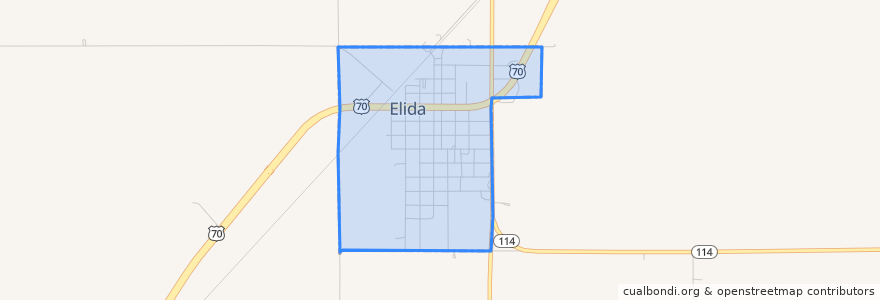 Mapa de ubicacion de Elida.