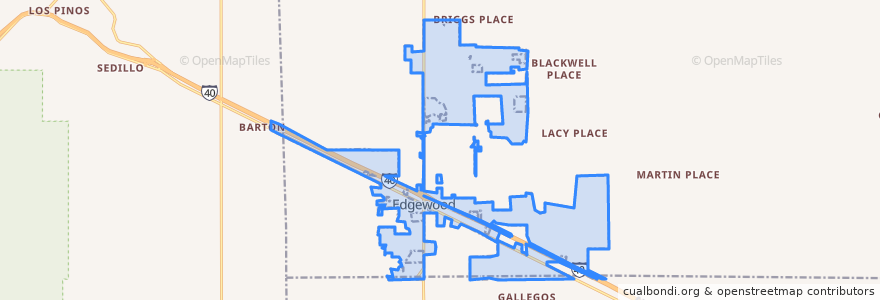 Mapa de ubicacion de Edgewood.