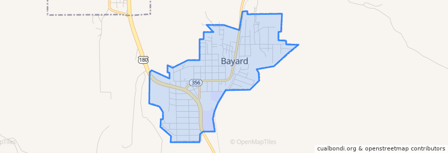 Mapa de ubicacion de Bayard.