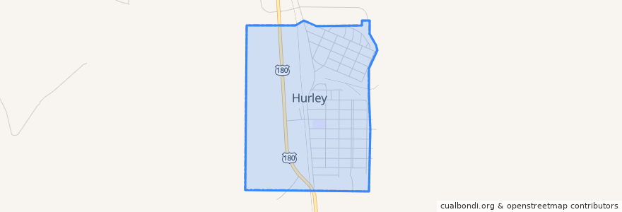 Mapa de ubicacion de Hurley.