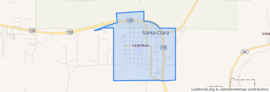 Mapa de ubicacion de Santa Clara.