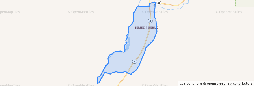 Mapa de ubicacion de Jemez Pueblo.