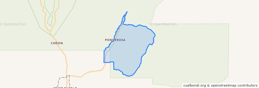 Mapa de ubicacion de Ponderosa.