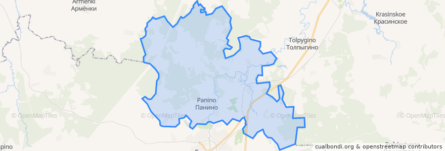 Mapa de ubicacion de Панинское сельское поселение.