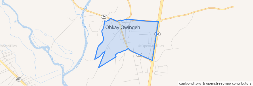 Mapa de ubicacion de Ohkay Owingeh.