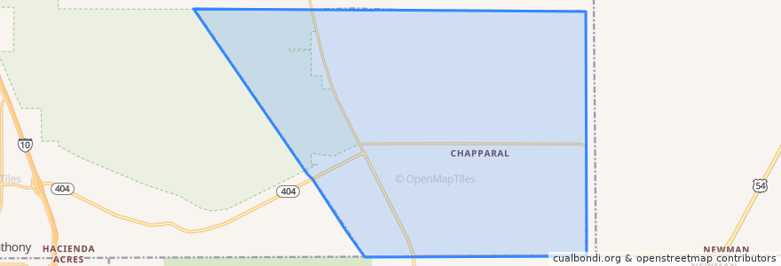 Mapa de ubicacion de Chaparral.