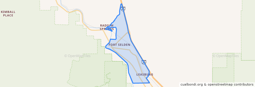 Mapa de ubicacion de Radium Springs.