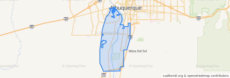 Mapa de ubicacion de South Valley.