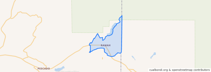 Mapa de ubicacion de Ramah.