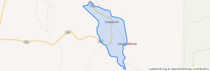 Mapa de ubicacion de Cundiyo.